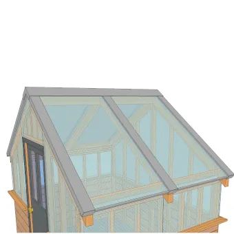 Hütte mit Polycarbonatplatten