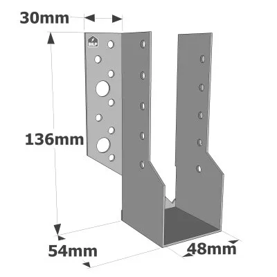 Balkenschuhe mit außenliegenden Schenkeln, SBE ECONOMIC-Serie (Dicke 1,5 mm, Tiefe 55 mm) - Réf. SBE48/136