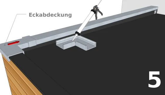 Anbringen der Eckabdeckung 