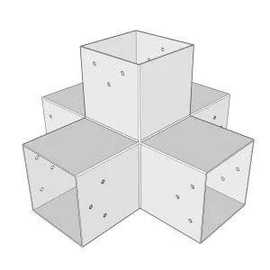 SUNDIY WEISS-Anschluss 120 mm in 5 Richtungen - Form +