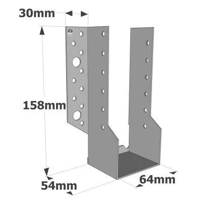 Balkenschuhe mit außenliegenden Schenkeln, SBE ECONOMIC-Serie (Dicke 1,5 mm, Tiefe 55 mm) - Réf. SBE64/158
