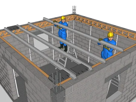 Dachterrasse mit Balkendecke und Fehlboden
