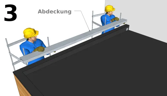 Anbringen der ersten Mauerabdeckung