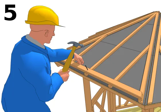 Aufdoppeln der ersten Lattenreihe