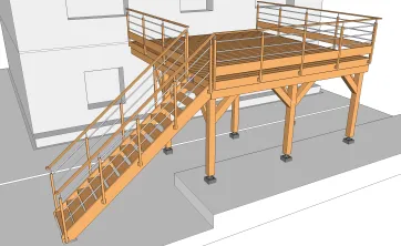 Holzterrasse auf Ständerwerk