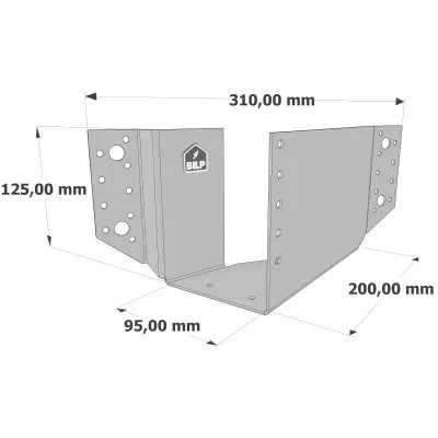 Balkenschuh mit verstellbarem Winkel zwischen 10° und 30° oder zwischen 15° und 30° - Réf. S1530G/80/2