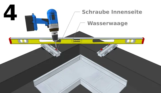Endgültige Befestigung der Verbindungsstücke