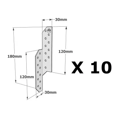 RECHTER Sparrenpfettenanker - 30x200x2mm - Réf. PSG180/30/1.5_10
