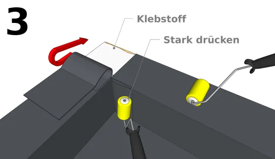 Bringen Sie die Membran richtig an und drücken Sie sie fest an. 