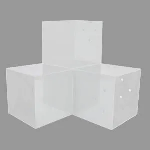 Fotografie des SUNDIY-Anschlusses in Weiß RAL 9010 – 120 mm und L in 3 Richtungen