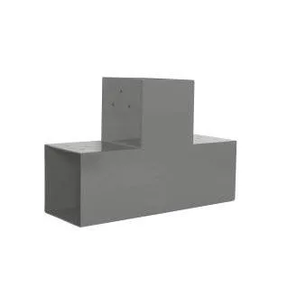 SUNDIY-Verbinder Aluminium grau RAL9006 - 90 mm mit 3 Richtungen - T-Form