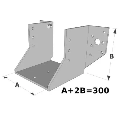 Große Balkenschuhe mit außenliegenden Schenkel, GSE CLASSIC-Sortiment (Dicke 4mm, Tiefe 110mm) - Réf. GSE300/4X