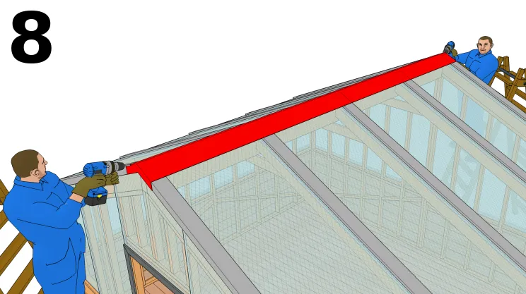Verlegen des Firsts eines Satteldachs
