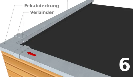 Anbringen der zweiten rechten Mauerabdeckung 