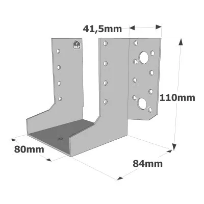 Balkenschuhe mit außenliegenden Schenkeln, SAE CLASSIC-Serie (Dicke 2 mm, Tiefe 84 mm) - Réf. SAEL300/80/2