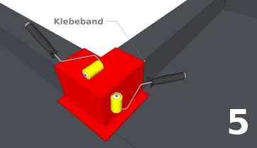 Klebendes vorgeformtes Teil platzieren