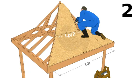 Verlegen der zweiten Paneelreihe