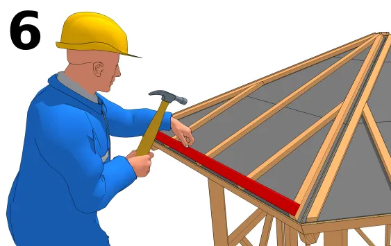 Verlegen der Trauflatte 