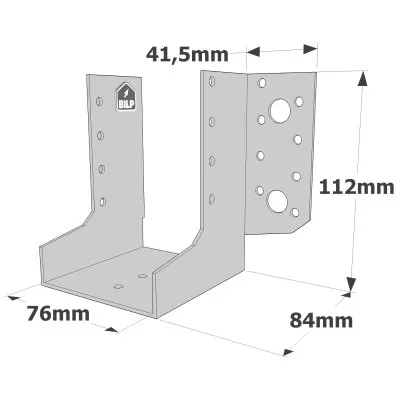 Balkenschuhe mit außenliegenden Schenkeln, SAE CLASSIC-Serie (Dicke 2 mm, Tiefe 84 mm) - Réf. SAEL300/76/2