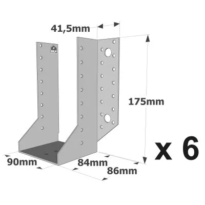Balkenschuhe mit außenliegenden Schenkeln, SAE CLASSIC-Serie (Dicke 2 mm, Tiefe 84 mm) - Réf. SAE440/90/2_6