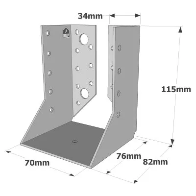 Balkenschuhe mit innenliegenden Schenkeln, SAI CLASSIC-Serie (Dicke 2 mm) - Réf. SAI300/70/2