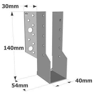 Balkenschuhe mit außenliegenden Schenkeln, SBE ECONOMIC-Serie (Dicke 1,5 mm, Tiefe 55 mm) - Réf. SBE40/140