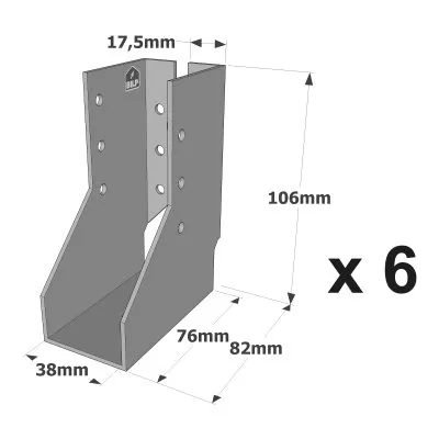Balkenschuhe mit innenliegenden Schenkeln, SAI CLASSIC-Serie (Dicke 2 mm) - Réf. SAI250/38/2_6
