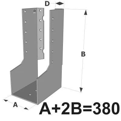 Balkenschuhe mit innenliegenden Schenkeln, SAI-Reihe NACH MASS (Dicke 2mm) - Réf. SAIL380/2X