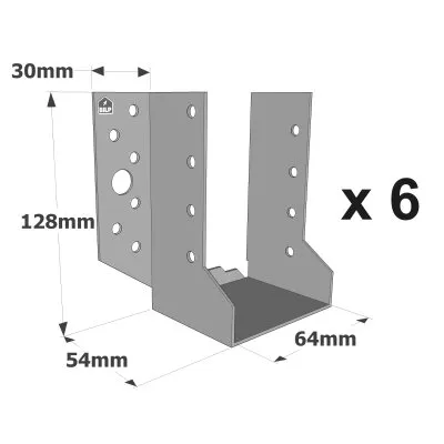 Balkenschuhe mit außenliegenden Schenkeln, SBE ECONOMIC-Serie (Dicke 1,5 mm, Tiefe 55 mm) - Réf. SBE64/128_6