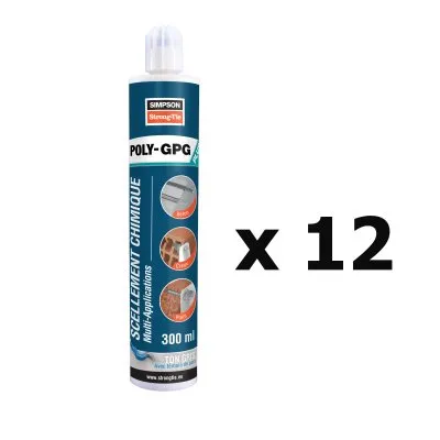 Verbundmörtelsystem mit skalierter Füllstandsanzeige - Farbe GRAU - 300ml - Réf. POLYGPG+300G-FR_12