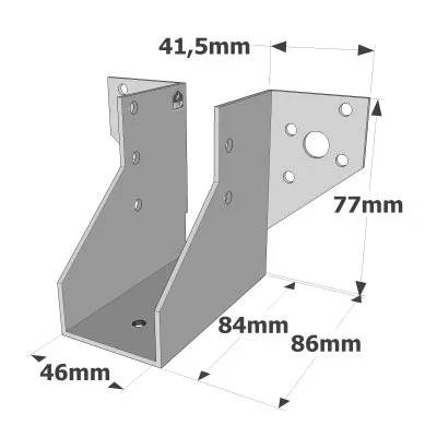 Balkenschuhe mit außenliegenden Schenkeln, SAE CLASSIC-Serie (Dicke 2 mm, Tiefe 84 mm) - Réf. SAE200/46/2_6