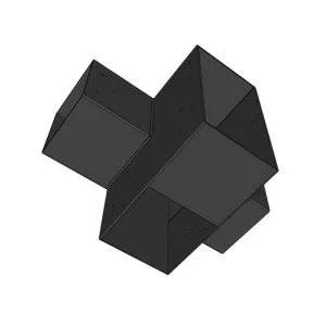 SUNDIY Anthrazit RAL 7016 Steckerperspektive – 240 mm 4-Wege-T-förmig