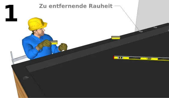 Die Reinigung der Oberfläche 